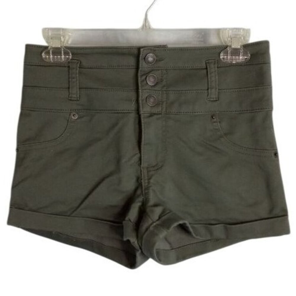 Mossimo Supply Co. Size 6 28 Shorts Womens High Rise Olive Green Cotton Blend